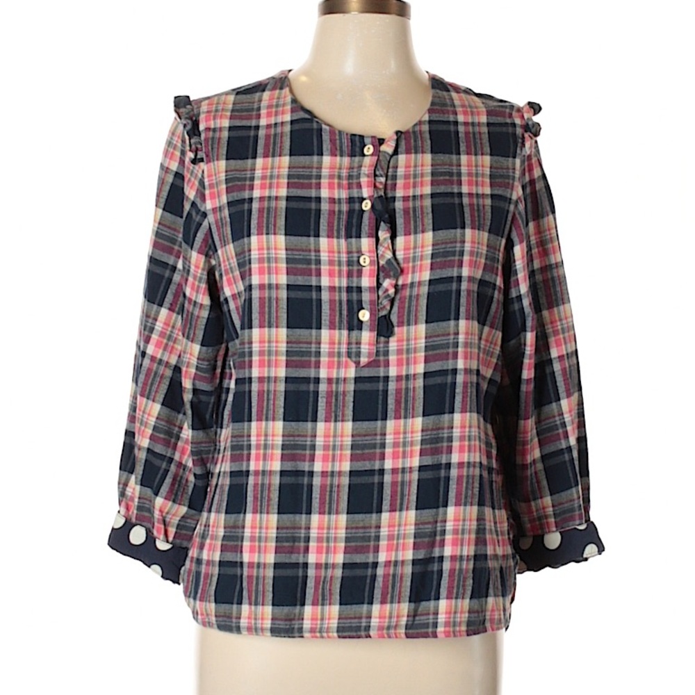 Anthro flannel plaid pullover (Isabella Sinclair)